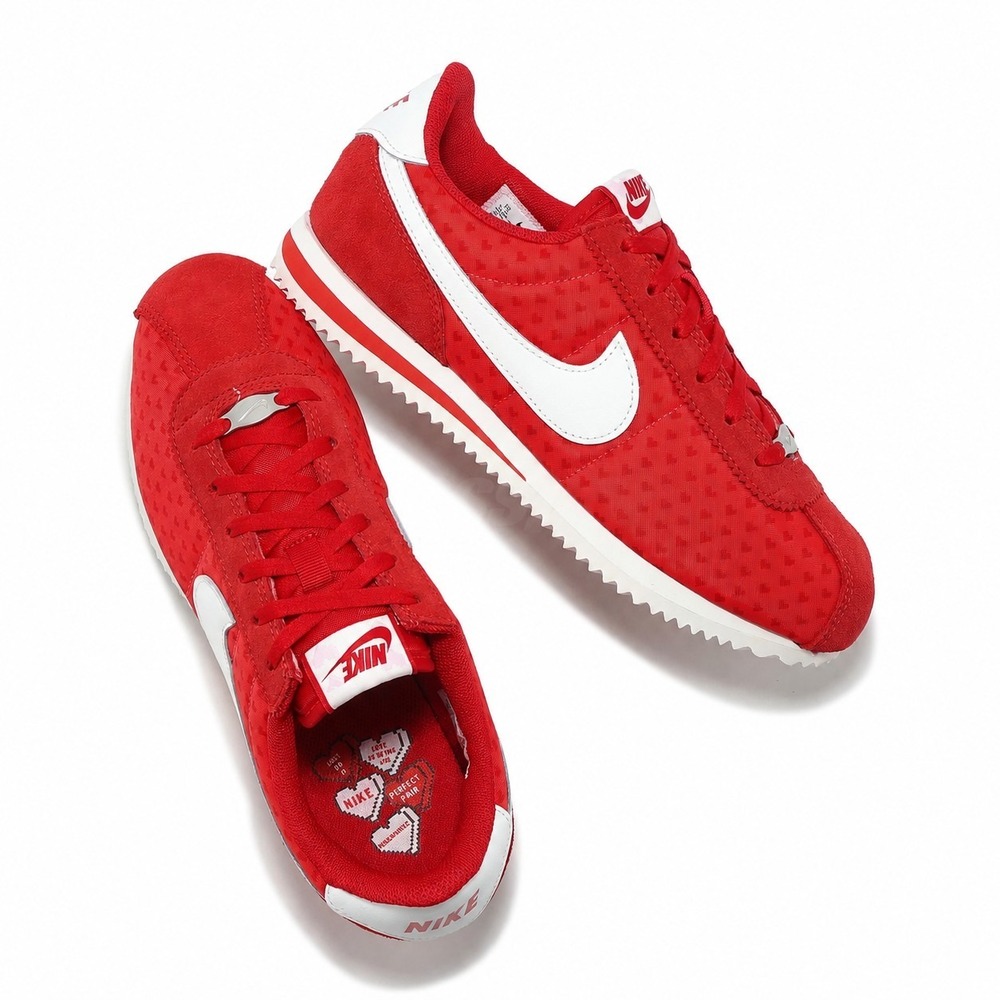Size 1y- Nike Cortez Red Heart Sneakers Valentine's Day HV5166-696